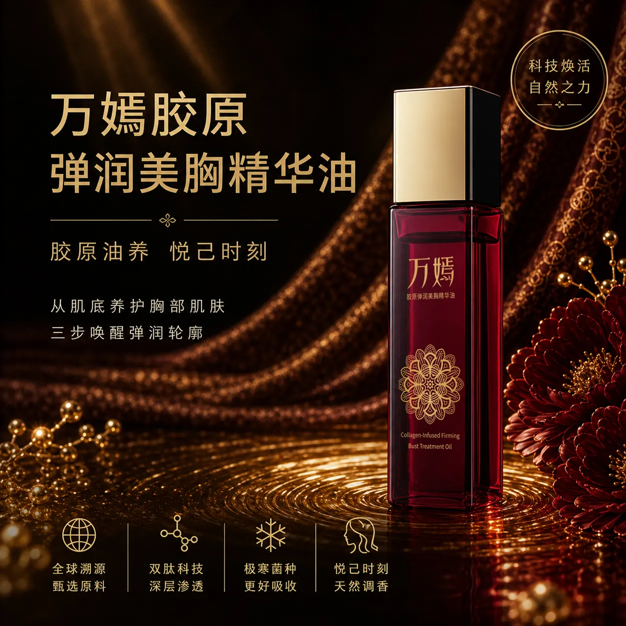 万嫣胶原弹润美胸精华油护理场景