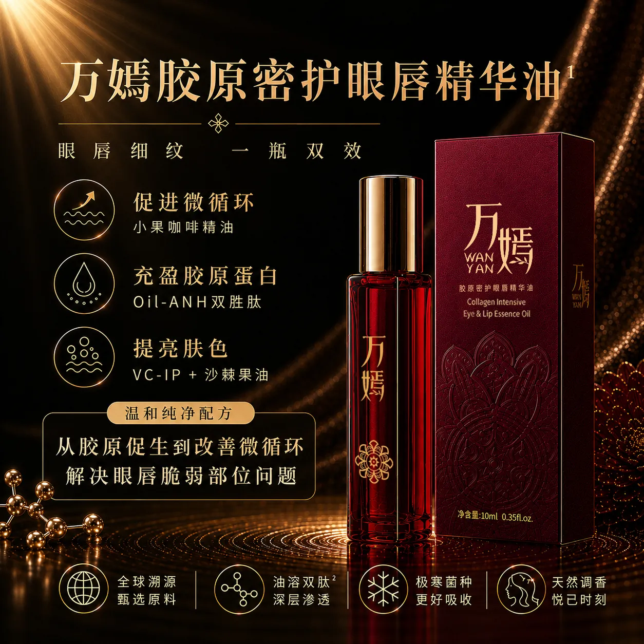 万嫣胶原密护眼唇精华油护理场景